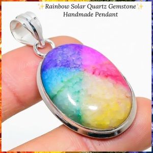 Lovely Rainbow Solar Quartz Gemstone Handmade Pendant
